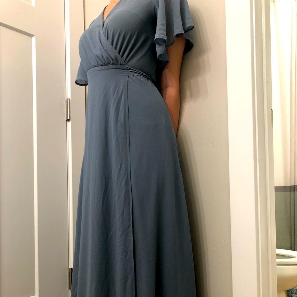 M Dusty blue bridesmaid dress